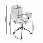 Walnut & Cream Boucle Office Leaning Desk and Chair Set - Nico