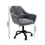 Walnut & Grey Velvet Office Leaning Desk and Chair Set - Nico