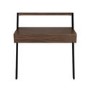 Walnut & Grey Velvet Office Leaning Desk and Chair Set - Nico