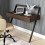 Walnut & Green Velvet Office Leaning Desk and Chair Set - Nico