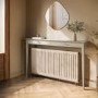 Large & Narrow Taupe Radiator Cover with Brass Handles - 150cm - Noa