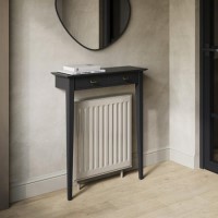 Extra Small & Narrow Black Radiator Cover with Brass Handles -75cm - Noa