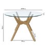 Round Glass Dining Table Set with 4 Burnt Orange Upholstered Chairs - Seats 4 - Nori