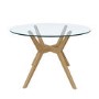 Round Glass Dining Table Set with 4 Burnt Orange Upholstered Chairs - Seats 4 - Nori