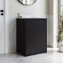 600mm Black Countertop Vanity Unit - Palma