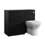 1100mm Black Left Hand Toilet and Sink Unit with Square Toilet and Chrome Fittings - Palma