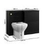 1100mm Black Right Hand Toilet and Sink Unit with Square Toilet and Brass Fittings - Palma