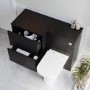 1100mm Black Left Hand Toilet and Sink Unit with Square Toilet and Brass Fittings - Palma