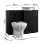 1100mm Black Right Hand Toilet and Sink Unit with Triangular Countertop Basin and Black Fittings - Palma