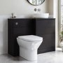 1100mm Black Right Hand Toilet and Sink Unit with Marble Countertop Basin and Chrome Fittings - Palma