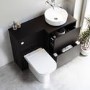 1100mm Black Right Hand Toilet and Sink Unit with Marble Countertop Basin and Chrome Fittings - Palma