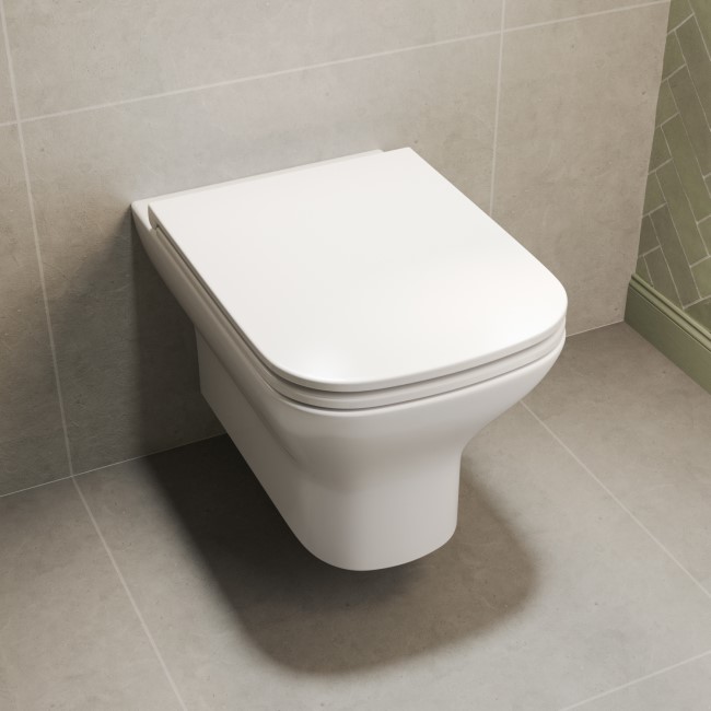 Wall Hung Rimless Toilet with Soft Close Seat - Palma