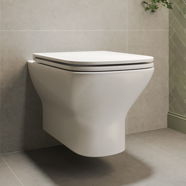 Wall Hung Rimless Toilet with Soft Close Seat - Palma