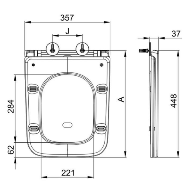 Wall Hung Rimless Toilet with Soft Close Seat - Palma