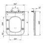 Palma Wall Hung Toilet 1160mm Pneumatic Frame & Cistern & Brushed Brass Flush Plate