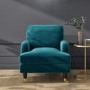 Teal Velvet Armchair and Footstool - Payton