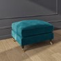 Teal Velvet Armchair and Footstool - Payton