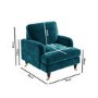 Teal Velvet Armchair and Footstool - Payton