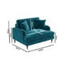 Teal Velvet Love Seat and Footstool - Payton