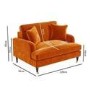 Orange Velvet Love Seat and Footstool - Payton