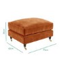 Orange Velvet Love Seat and Footstool - Payton