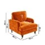 Orange Velvet Armchair and Footstool - Payton