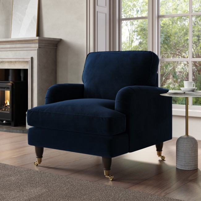 Navy Velvet Armchair - Payton