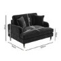 Grey Velvet Love Seat and Footstool - Payton