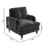 Charcoal Velvet Armchair and Footstool Set - Payton