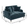 Blue Velvet Love Seat and Footstool - Payton