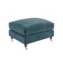 Blue Velvet Love Seat and Footstool - Payton