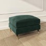 Dark Green Velvet Love Seat and Footstool - Payton