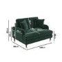 Dark Green Velvet Love Seat and Footstool - Payton