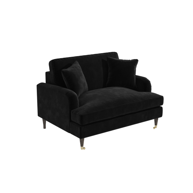 Black Velvet Love Seat - Payton