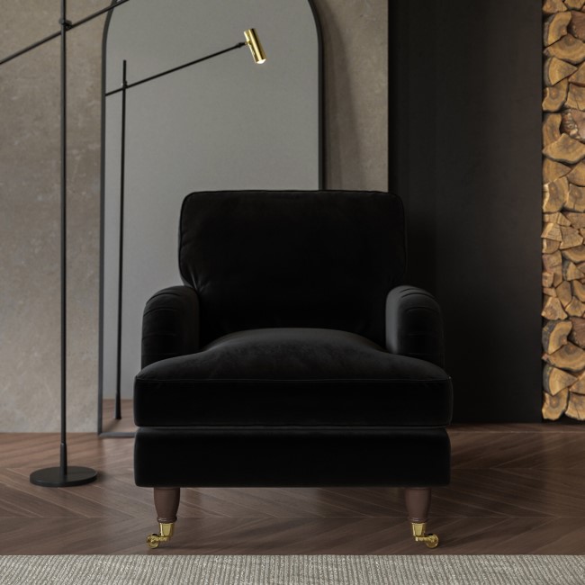 Black Velvet Armchair - Payton