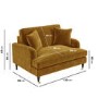 Mustard Velvet Loveseat and Footstool Set - Payton