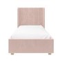 Pink Velvet Single Bed Frame with Storage Drawer - Phoebe