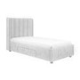 Grey Velvet Single Bed Frame with Storage Drawer - Phoebe