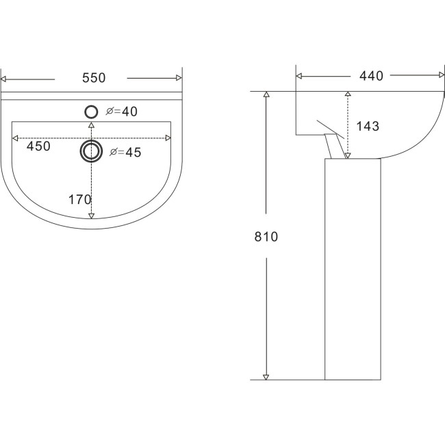 Modern 1300mm Freestanding Bath Suite with Toilet & Basin - Pico