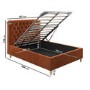 Rust Orange Velvet Double Ottoman Bed with Matching Blanket Box - Pippa