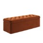 Rust Orange Velvet Ottoman Blanket Box - Pippa