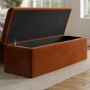 Rust Orange Velvet King Size Ottoman Bed with Matching Blanket Box - Pippa