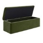 Olive Green Velvet Ottoman Blanket Box - Pippa