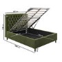 Olive Green Velvet Double Ottoman Bed with Matching Blanket Box - Pippa