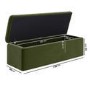 Olive Green Velvet Double Ottoman Bed with Matching Blanket Box - Pippa