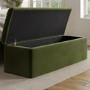 Olive Green Velvet Super King Ottoman Bed with Blanket Box - Pippa