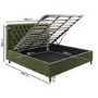 Olive Green Velvet Super King Ottoman Bed with Blanket Box - Pippa