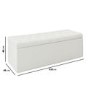 Ottoman Storage Blanket Box in Cream Fabric - Safina