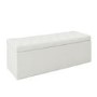 Ottoman Storage Blanket Box in Cream Fabric - Safina