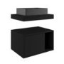 600mm Black Wall Hung Countertop Vanity Unit with Black Rectangular Basin and Shelves - Porto